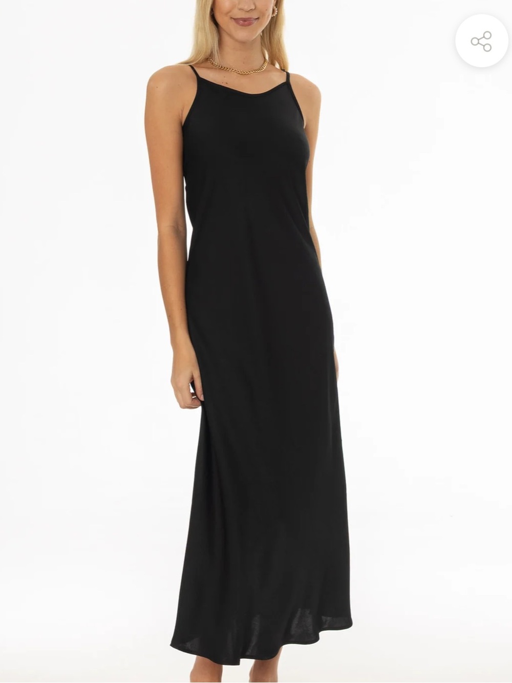 Dress blank Black Spaghetti-Strap Maxi Dress